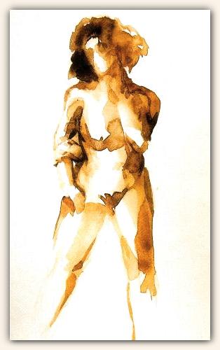 Naakt, aquarel, ca. 32 x 22 cm, 2002 